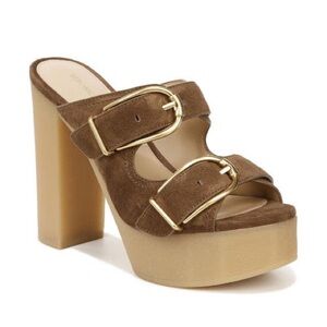 Veronica Beard Garrick Platform Slide Sandal in Mocha Brown
